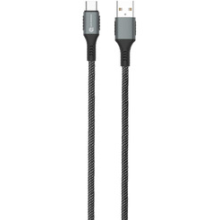 Кабель ATOMIC URBAN USB-A - USB-C 3A, 1.2 м, черно-серый | 30.394