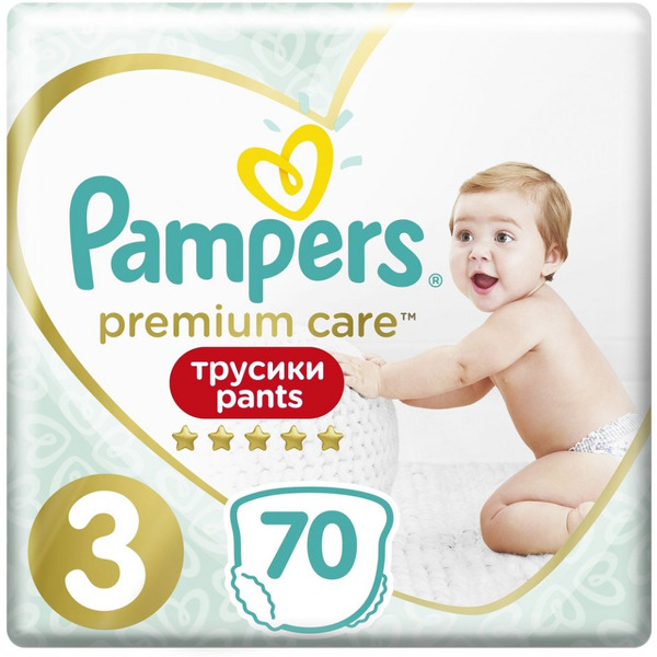 Подгузники-трусики для мальчиков и девочек PAMPERS Premium Care Pants Midi (6-11 кг) Экономич (70 шт)