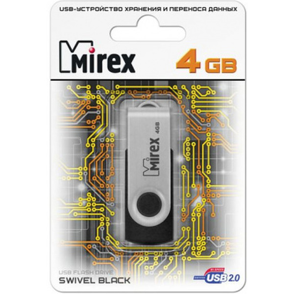 USB Flash MIREX Swiwel Black 4GB (13600-FMURUS04)