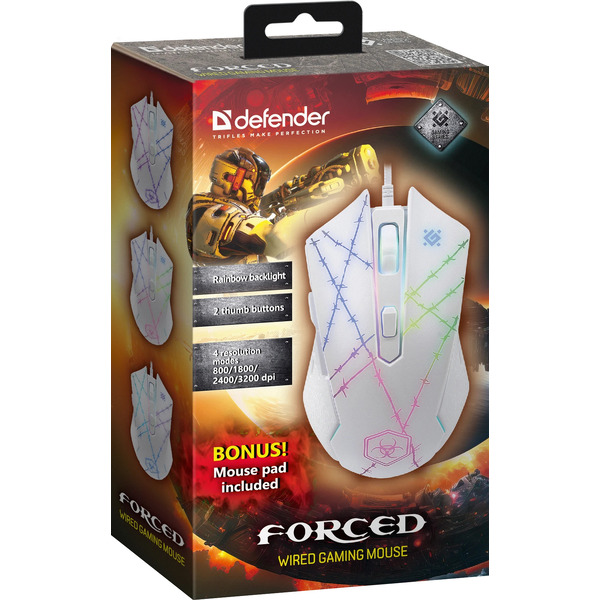 Игровая мышь Defender Forced GM-020L (белый)
