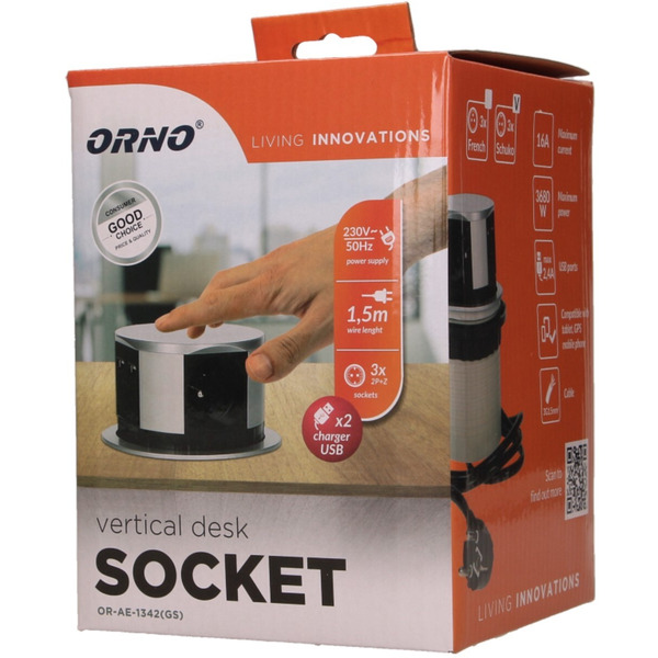 Блок розеточный Orno OR-AE-1342-AL 1,5 м