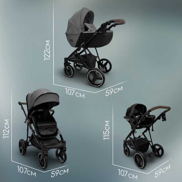 Коляска Bubago Savella 3в1 BG 199-2 (серый )