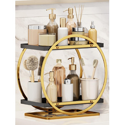 Органайзер для косметики настольный Happy Home HH-032B (черный/золотой)