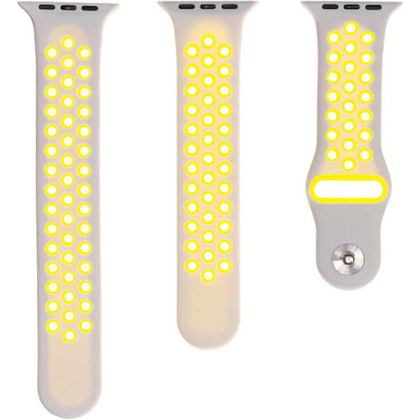 Ремешок Evolution Sport+ AW44-SP01 для Apple Watch 42/44 мм (cold silver/fluorescent yellow)