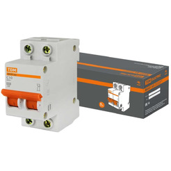 Выключатель автоматический TDM ВА 47-63 2Р 10А (C) 4.5кА SQ0218-0010