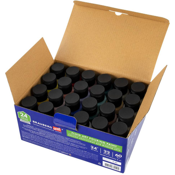 Краски акриловые для техники Флюид Арт BRAUBERG ART 192237