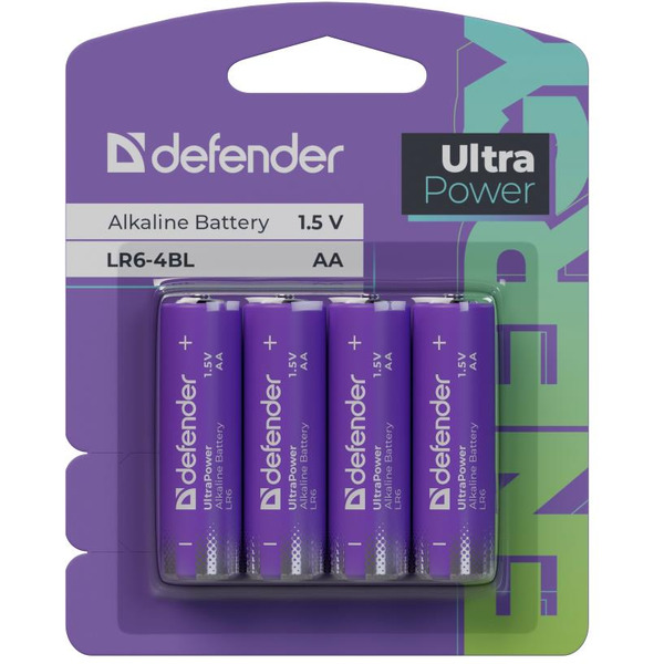 Батарейка алкалиновая Defender PowerPulse LR6-4BL АА (блистер, 4 шт) 56033