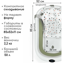 Ванночка детская складная Bubago Felice BG 149-3 Green