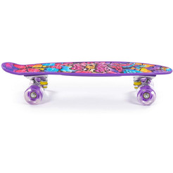 Доска роликовая Полесье 89625 (56 см) фиолетовая с наклейкой и фиолетовыми колёсами