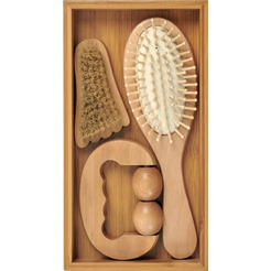 Набор подарочный расчёска, массажёр, щётка с щетиной кабана BRADEX KZ 0955