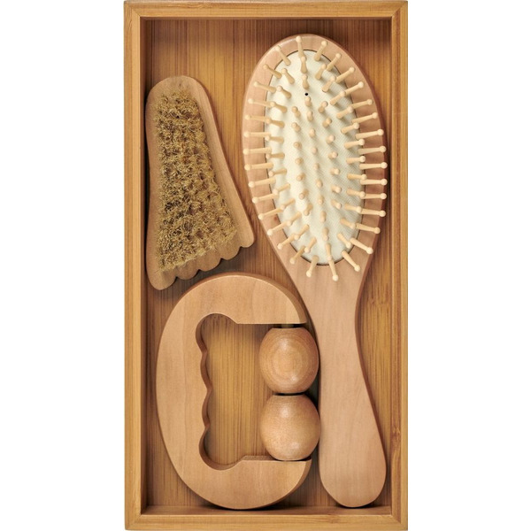Набор подарочный расчёска, массажёр, щётка с щетиной кабана BRADEX KZ 0955