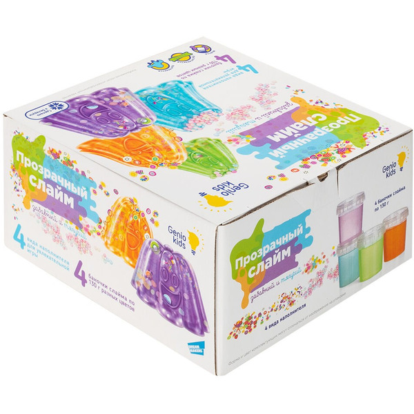 Набор игрушек-антистресс GENIO KIDS-ART  "Мялка-жмялка", прозрачная LIZ38