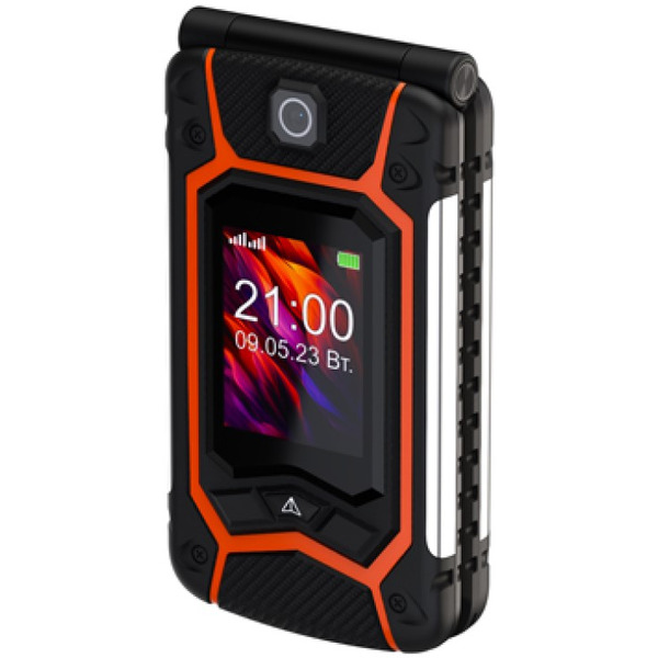 Мобильный телефон Maxvi E 10 (черный/оранжевый)