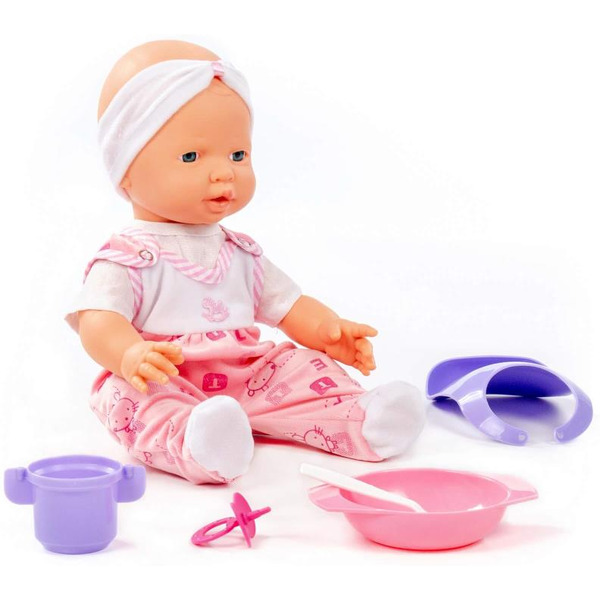 Пупс Полесье Веселый с соской и набором для кормления 86754