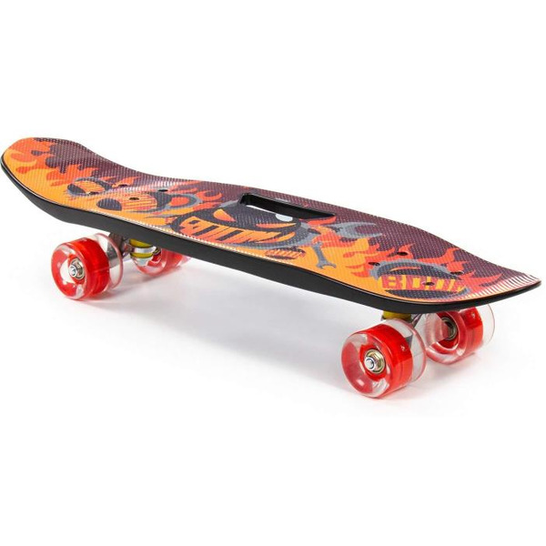 Доска роликовая Полесье 89519 (65 см) чёрная с наклейкой и красными колёсами