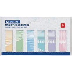 Набор закладок для книг BRAUBERG 113177 (МАГНИТНЫХ, 30 шт., 60x20 мм)