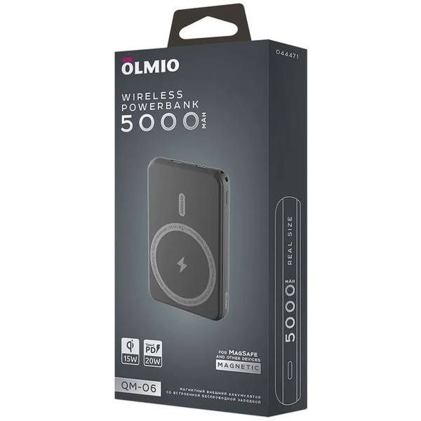 Внешний аккумулятор Olmio QM-06 5000mAh (серый)