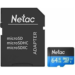 Карта памяти Netac P500 Standard 64GB NT02P500STN-064G-R (c адаптером)