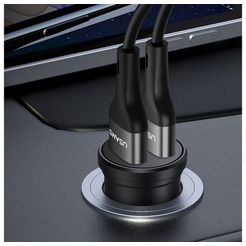 Автомобильное зарядное USAMS US-CC114 C20 2.4A Dual USB CC114TC01 (черный)