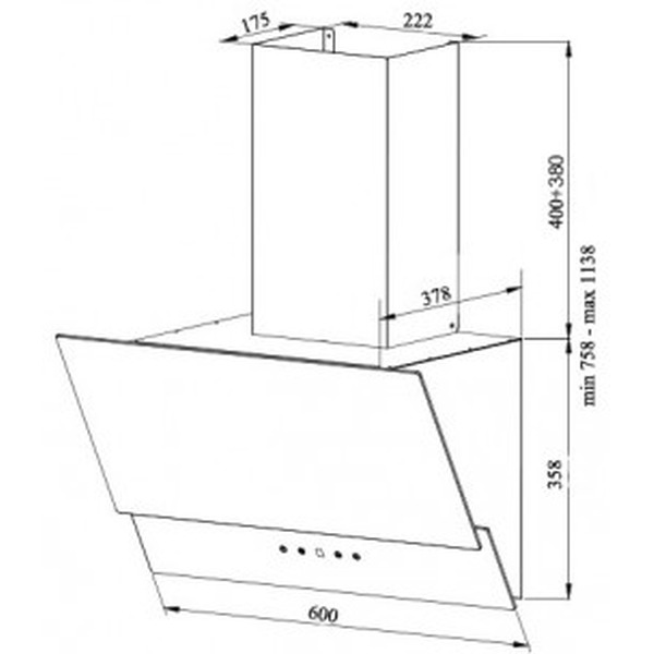 Вытяжка кухонная GRAND Gloucester 60 (нержавеющая сталь/черный)