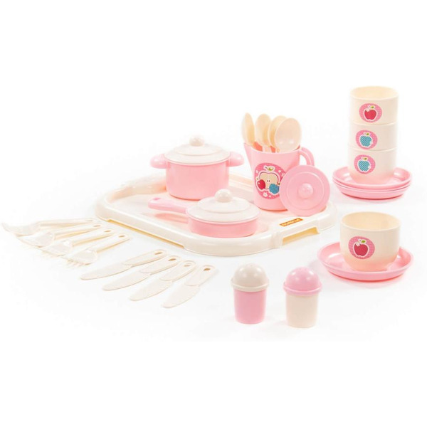 Набор игрушечной посуды Полесье Хозяюшка с подносом 80479 (на 4 персоны)