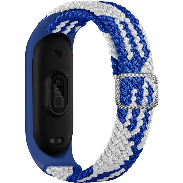 Ремешок Bingo Braided для Xiaomi Mi Band 3/4/5/6 Синий с белым
