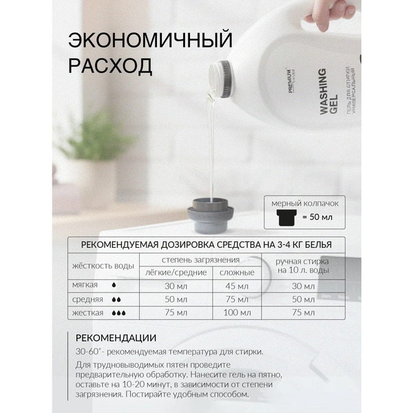 Гель для стирки PREMIUM HOUSE универсальный, 1 л