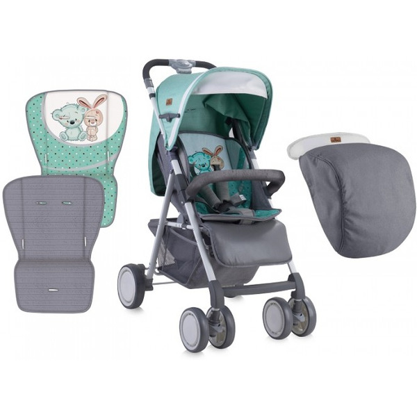 Коляска прогулочная Lorelli Aero Grey&Green Friends