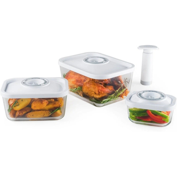Контейнеры для вакуумных упаковщиков STATUS VAC-Glass-Set White