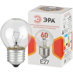 Лампочка Эра P45 P-60-E27-230-CL