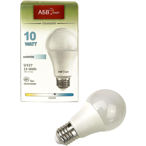 Лампа светодиодная АБВ LED лайт Standart A60 10W E27 6500К