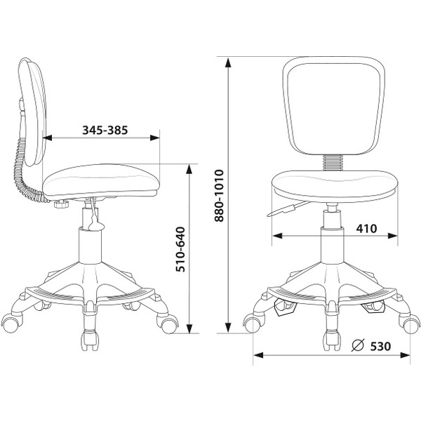 Кресло Бюрократ CH-W204/F (голубой Sticks 06/пластик белый)