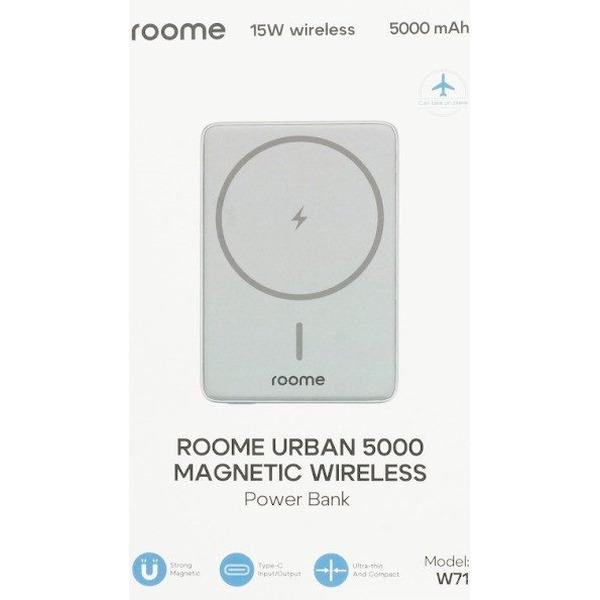 Внешний аккумулятор Roome Urban W71 RMUR5KGR 5000mAh Magnetic Wireless (серый)