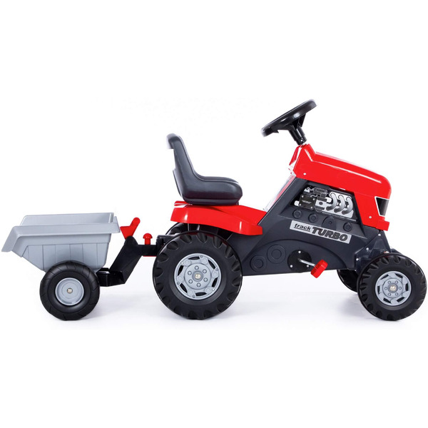 Каталка-трактор с педалями Turbo с полуприцепом Полесье 52681