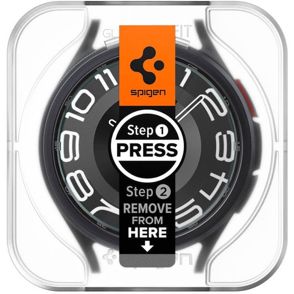 Защитное стекло Spigen EZ FIT Glas.TR для Galaxy Watch 6 Classic (43mm) AGL07067 (2шт)