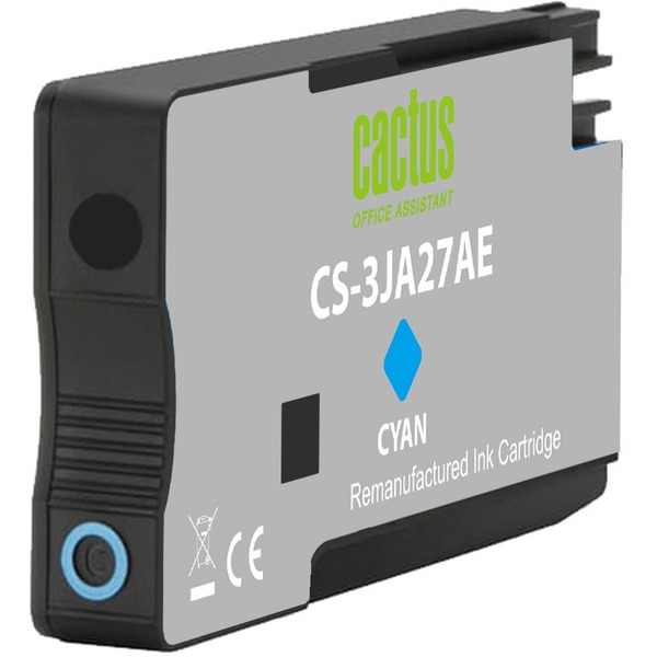 Картридж струйный Cactus CS-3JA27AE 963XL голуб.пигм. (25.5мл) для HP OfficeJet Pro 9010/9010e/9012/9014/9015/9016/9019