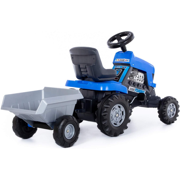 Каталка-трактор с педалями Turbo с полуприцепом Полесье 84637
