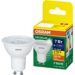 Лампа светодиодная OSRAM Value PAR16 7W 2700K GU10 CL