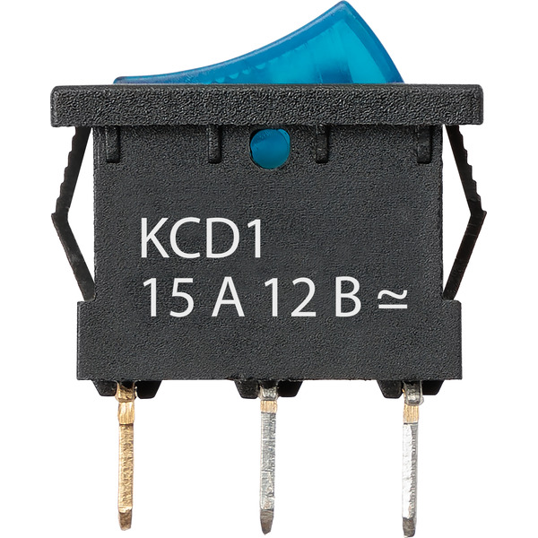 Выключатель клавишный TDM KCD1-101N 12В AC/DC синий SQ0746-0132