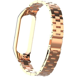 Ремешок Bingo Stainless для Xiaomi Mi Band 5/6 Розовое золото