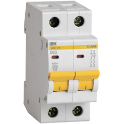 Выключатель автоматический IEK ВА 47-29 2п 63А С MVA20-2-063-C
