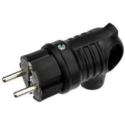 Вилка угловая влагозащищенная с кольцом, с/з, 16 А, IP44 каучук REXANT