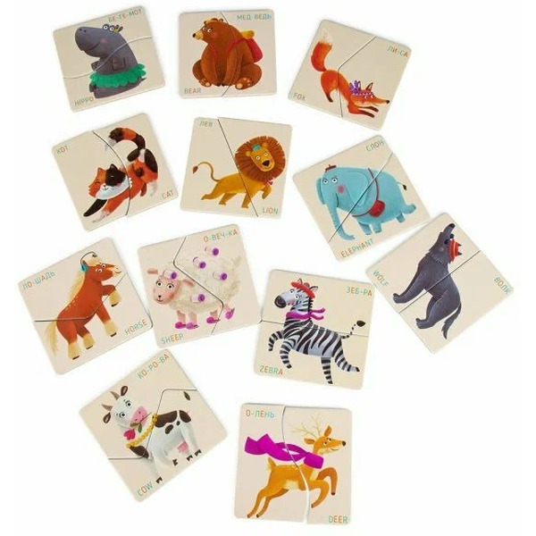 Игра настольная GENIO KIDS-DIDACTICS RI2204C "Пазлы-половинки"