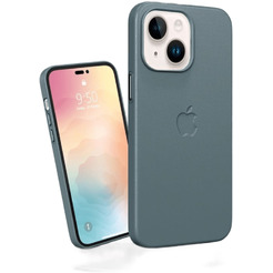 Бампер BINGO Leather Magsafe APPLE iPhone 14 Plus Дымчато-зеленый