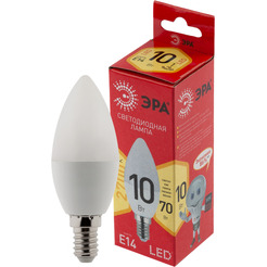 Лампочка ЭРА RED LINE LED B35-10W-827-E14 R