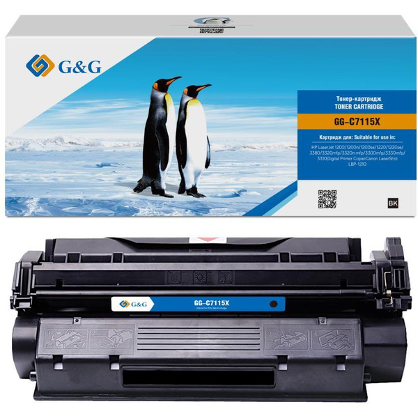 Картридж лазерный G&G GG-C7115X C7115X черный (3500стр.) для HP LJ 1200/1200n/1200se/1220/1220se/3380/3320mfp/3320n mfp/3300mfp/3330mfp/3310 Canon LBP