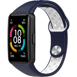 Ремешок Bingo Sport для Huawei/Honor Band 6/6 Pro (синий/белый)