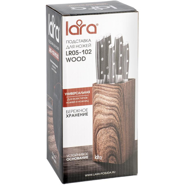 Подставка для ножей Lara LR05-102 (коричневый)