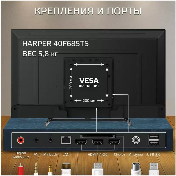 Телевизор Harper 40F685TS