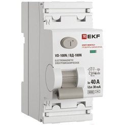 Дифференциальный автомат EKF PROxima ВД-100N 2п 40А 30мА AC 6кА E1026M4030